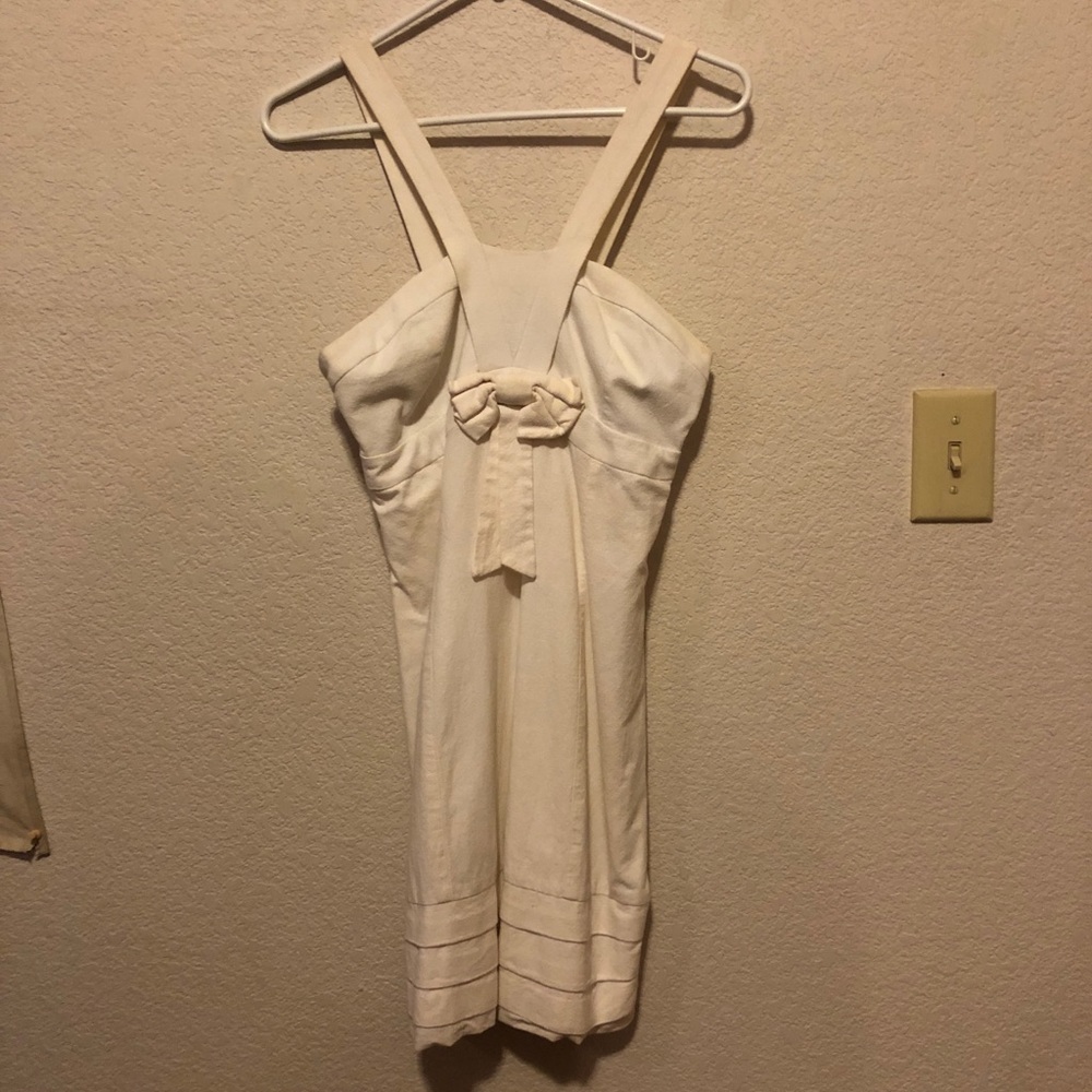 French connection white summer dress with bow
